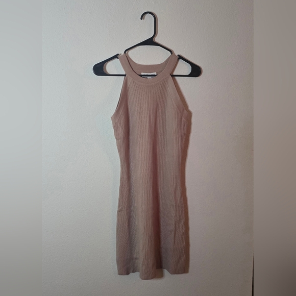 She + Sky Dresses & Skirts - She + Sky Ribbed Knit Halter Mini Ribbed Bodycon Dress Taupe New Size Large